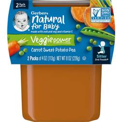 Gerber Natural for Baby, Veggie Power, 2nd Foods, Carrot Sweet Potato
