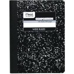 Acco Black Marble Composition Book, Wide Rule, 9-3/4 7-1/2, 100