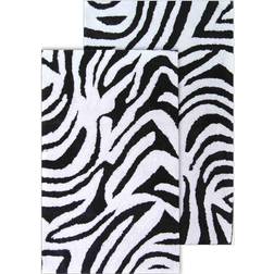 Chesapeake 2pc Safari Bath Rug White, Black