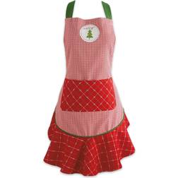 DII Christmas Ruffle Straps Apron Red, Multicolor