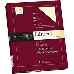 100% Cotton Resume Paper, Ivory, 24lb, 8 1/2 x 11, Wove, 100 Sheets