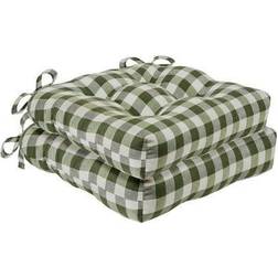 Buffalo Check Tufted Seat Chair Cushions