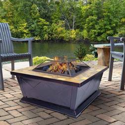 American Furniture Classics 36 W 21 H Square Metal Wood Burning Pit