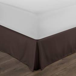 Home Collection Premium Pleated Ruffle Bed Skirt Valance Sheet Brown