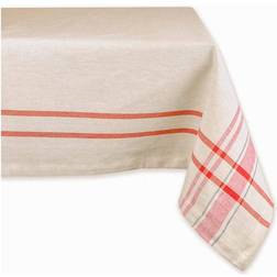 DII Kitchen Essentials Everyday French Stripe Tablecloth Red, Gray, White, Brown, Beige