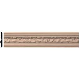 Ekena Millwork 3-5/8 3-1/2 Unfinished Wood Cherry Medway Carved Crown Moulding