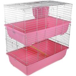 Rabbit Cage 80cm Pink 2 Tiers Brand New Small Pet Guinea Pig