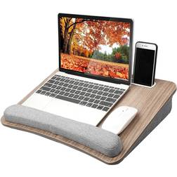 Huanuo Lap Laptop Desk - Portable Lap Desk with Pillow Cushion, Fits up to 15.6 inch Laptop, with Anti-Slip Strip & Storage Function for Home Office Students Use as Computer Laptop Stand, Book Tablet