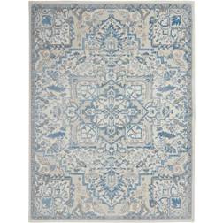 Nourison Elation Ivory Rectangular: Blue, Multicolor, White 48x"