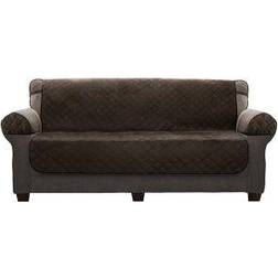 Maytex Non-Slip Plush Microfiber Loose Sofa Cover Gray, Brown (188x175.3)