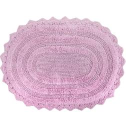 Design Imports DII Small Oval Crochet Bath Mat/Rug White, Yellow, Gray, Blue, Pink