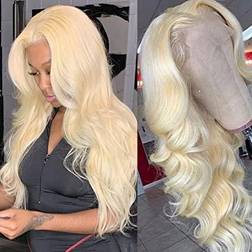 Huangcai 13x1 Lace Frontal Body Wave Wig 18 inch Blonde