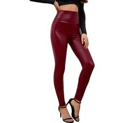 Everbellus Sexy Womens Faux Leather High Waisted