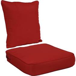 4 Deep Seating Outdoor Back and Seat Set Chair Cushions Red