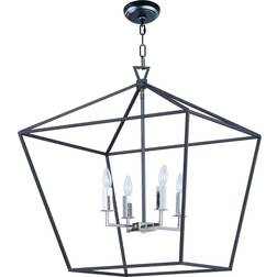 Maxim Lighting Abode Textured Black/Polished Nickel Pendant Lamp 9.6"