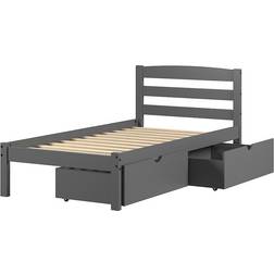 Donco kids Twin Econo Bed with Dual Under Bed Drawer 41.2x78.2"