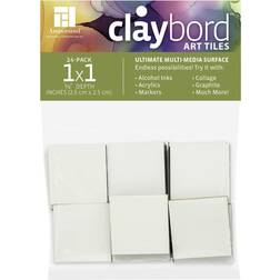 Ampersand Claybord Art Tiles, 1/8th inch Flat Profile, 1x1 inch, Pack of 24 (CBS011)