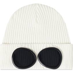 C.P. Company Extra Fine Merino Wool Goggle Beanie - Gauze White