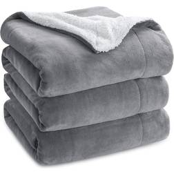 Bedsure Sherpa Fleece Blankets Orange, Black, White, Brown, Beige, Gray, Green, Purple, Blue, Pink, Red