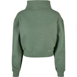 Urban Classics Organic Short High Neck Crew Sweatshirt - Green