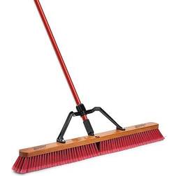Libman Commercial 36" Multi-Surface Heavy-Duty Push Broom, Red