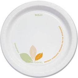 Solo OFMP6-J7234, Bare Paper Eco-Forward Plates, 6" Dia. Green/Tan, 500/Carton