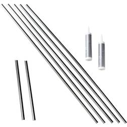 Fasade ACP 151-LRG-PROFILE-FINISHKIT Large Profile Finishing Trim Kit for Backsplash and Wall Panels Brushed Aluminum Flooring Accessories and Parts - Brushed Aluminum