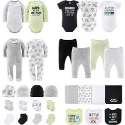 The Peanutshell Funny Basics 30-Piece Layette Gift Set, Black, 0-3