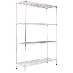 Alera Industrial Heavy-Duty Wire Shelving Starter Kit, 4-Shelf, 48w x 18d x 72h,Silver