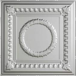 Fasade ACP L57 Faux Tin Rosette Victorian Lay In Ceiling Tiles - Pack of 5 Argent Silver Ceilings Ceiling Tiles Lay