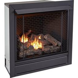 Bluegrass Living 34-in W 32000-BTU Black Vent-free Dual Gas Fireplace Insert and Remote B500RTN