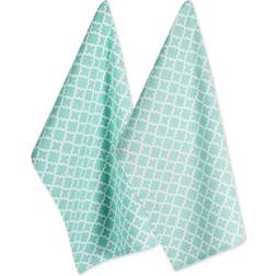 Zingz & Thingz DII Aqua Lattice Dishtowel Dishcloth Blue