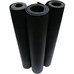 Rubber-Cal Recycled Floor Mat, Black, 1/4-Inch x 4 x 10-Feet