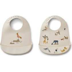 Liewood Tilda Silicone Bib 2-pack All Together/Sandy