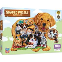 Masterpieces Puzzles Puppy Pals 100-Piece Shaped Puzzle