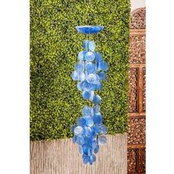 Litton Lane 27 Blue Capiz Coastal Windchime