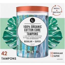 L. Organic Cotton Tampons, Multipack Unscented, Regular + Super Absorbency 30.0