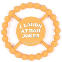 Bella Tunno "i Laugh At Dad Jokes" Teether In Yellow Orange Orange 0-12 Months
