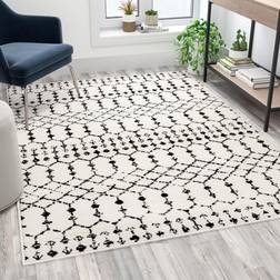 Flash Furniture Beth Geometric Bohemian Low White, Black