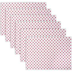Design Imports Lil Hearts Place Mat Black, Red