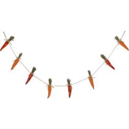 GlitzHome Burlap Carrots Garland Orange/Red Easter Decoration 7.8"