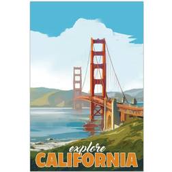 Empire Art Direct "36 ""Golden Gate Gaze"" Framed Free Floating Glass Country print Wall Decor