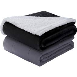 Dream Lab Soft Sherpa Reversible Weight Blanket White, Black, Multicolor