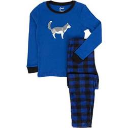 Leveret Kid's Husky Plaid Fleece Pajama Set