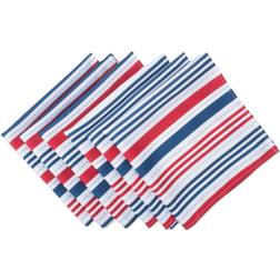 Design Imports Patriotic Stripe Set Cloth Napkin White, Red, Blue