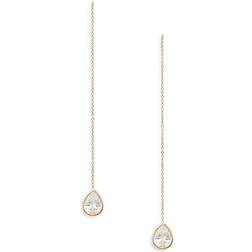 Ettika Barely There Chain Teardrop Earrings - Gold/Transparent