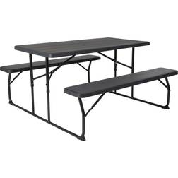 Flash Furniture Folding Picnic Table Charcoal