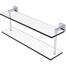 Allied Brass Montero 22 8-1/4 H W 2-Tier Clear Bathroom Shelf Satin Chrome