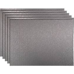 Fasade Rib 18.25 24.25 Vinyl Backsplash Panel Steel 5-Pack Self-adhesive Decoration
