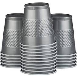 Jam Paper Plastic Party Cups 12 oz Silver 20 Glasses/Pack